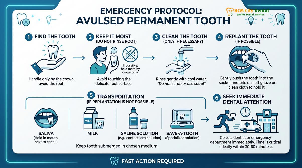 Summary diagram of common dental emergencies