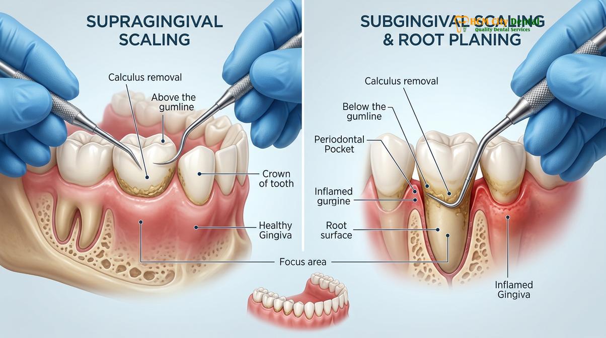 Visual description of dental hygiene session