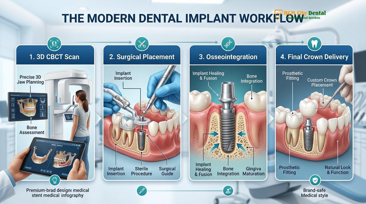 Historical methods and development of modern dental implants