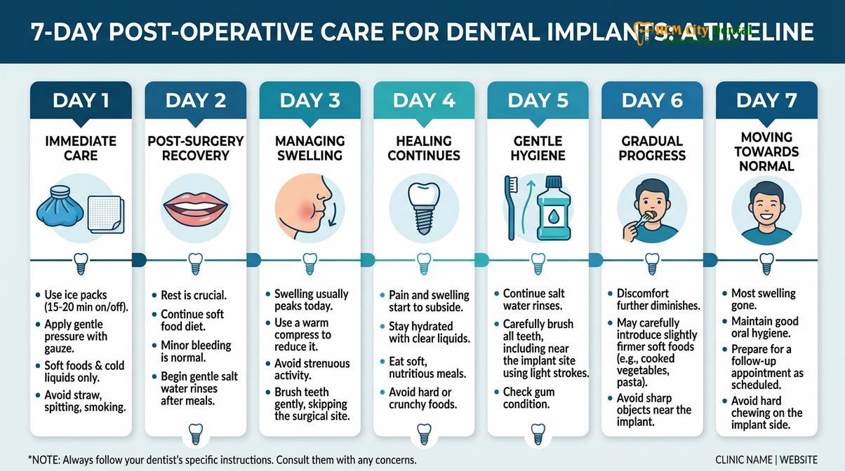 Summary chart of dental implants post op instructions