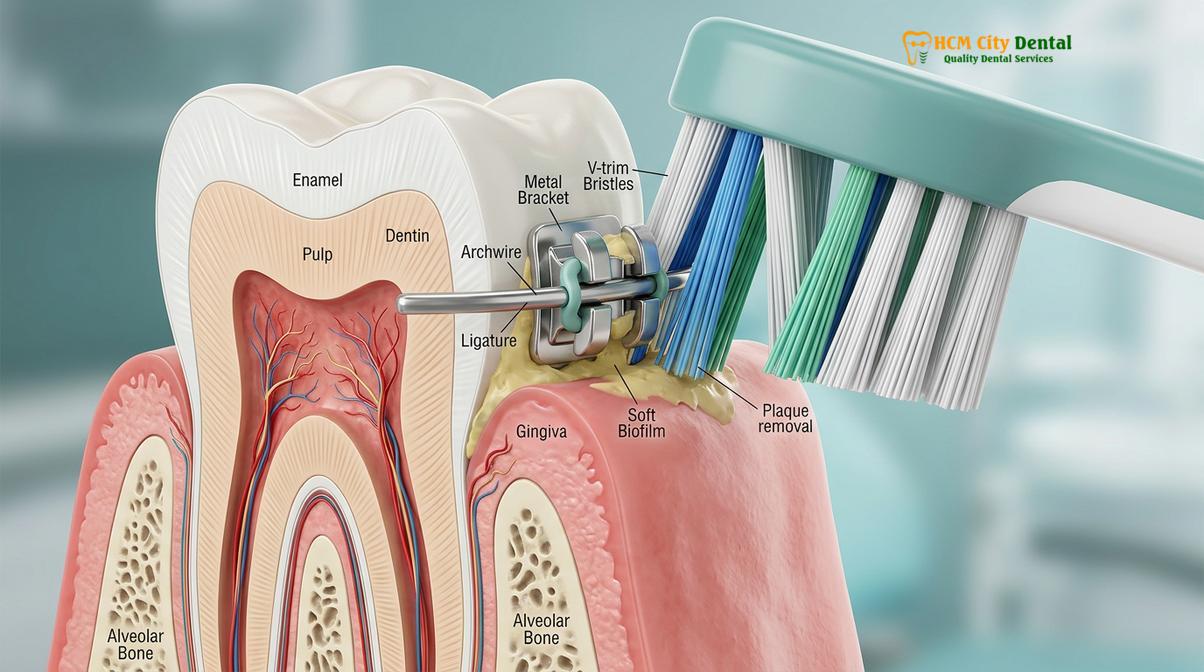 Visual illustration of dental kit for braces