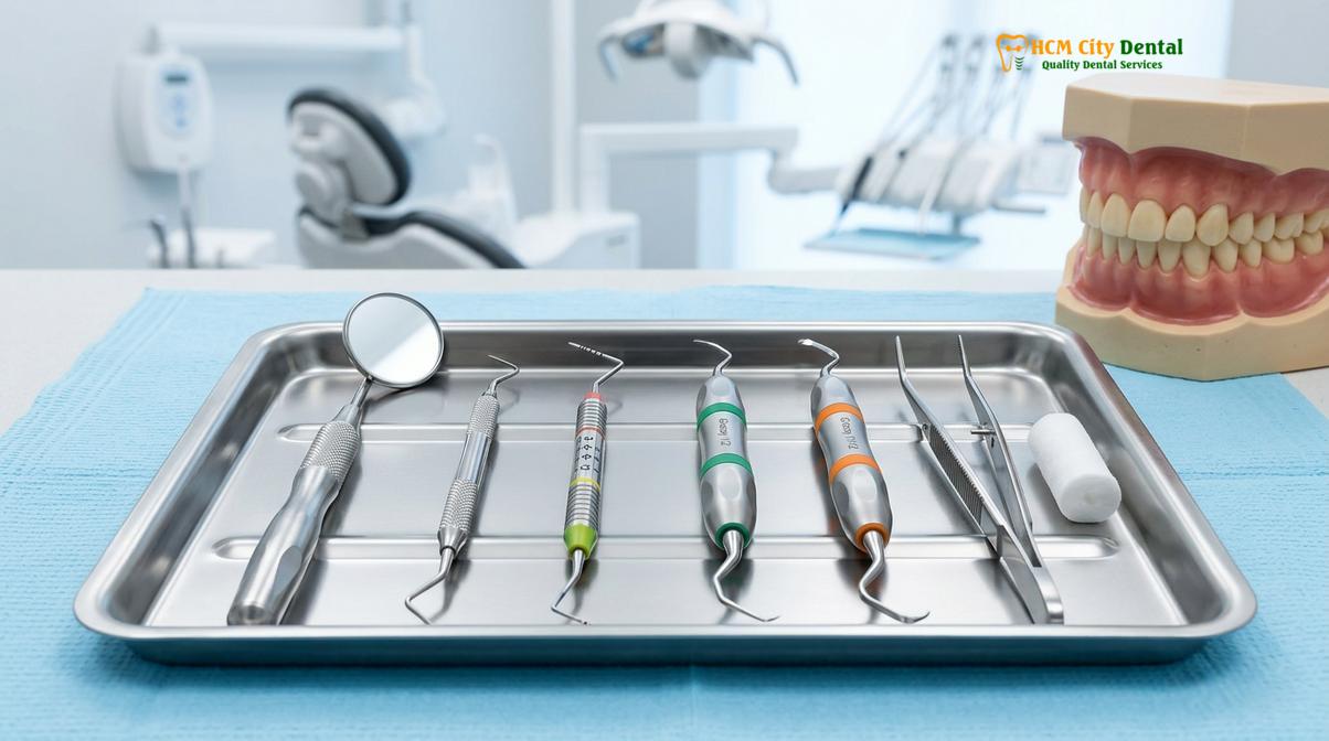 Visual description of dental tool cleaner