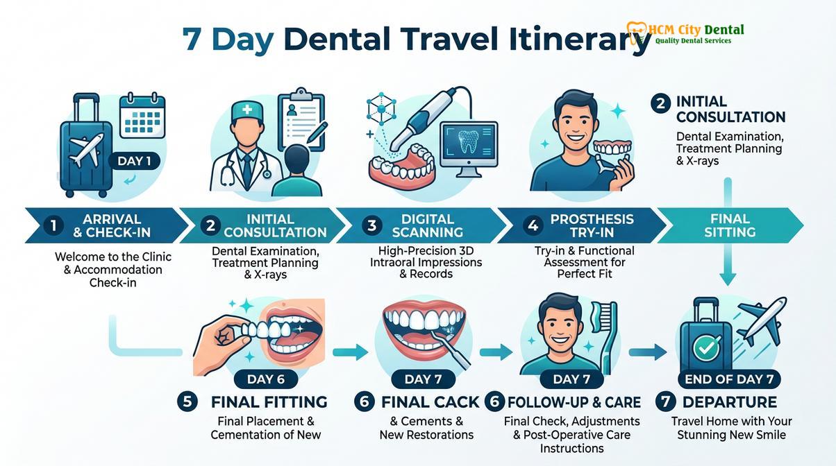 Summary flowchart of dental tourism ho chi minh city packages