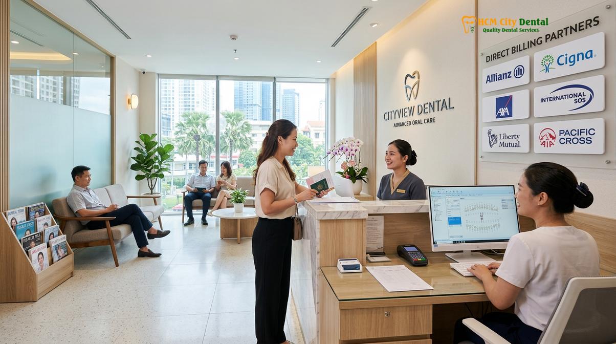 cashless direct billing dental clinic support HCMC
