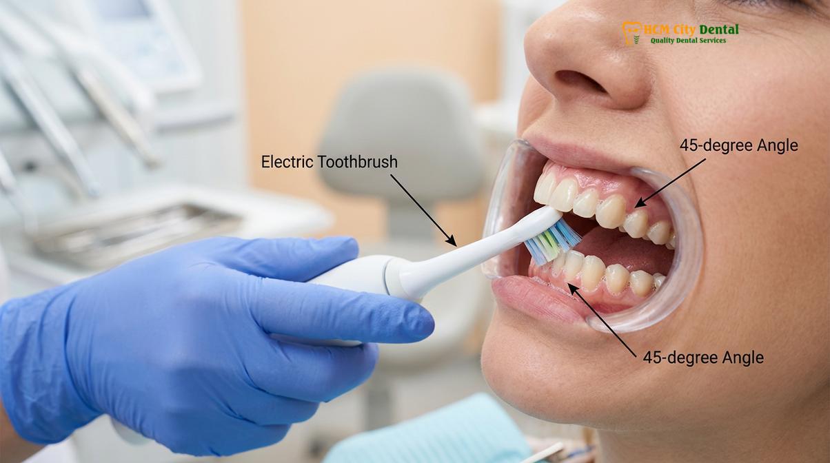 Visual description of dentist recommended electric toothbrush