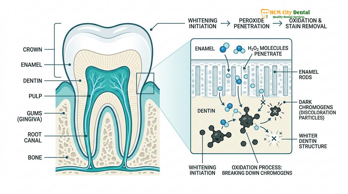 Summary diagram of dentist take home teeth whitening