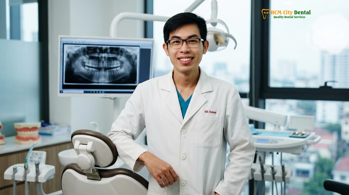 Dr. Nguyen Van Cuong DDS discussing implant restorations
