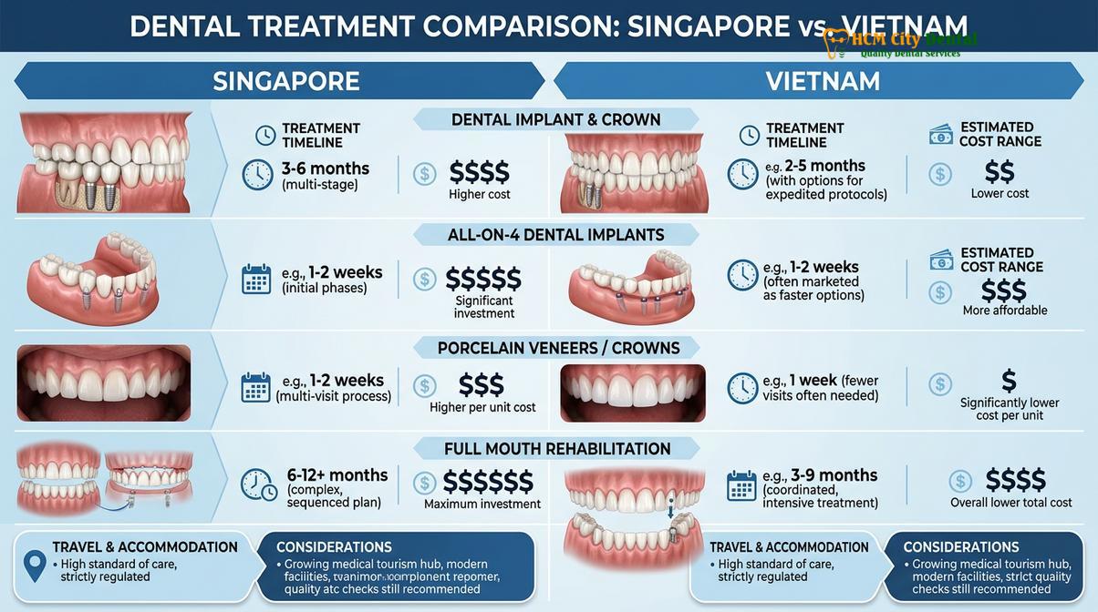 Typical clinical workflow and mechanism of dental tourism vietnam from singapore