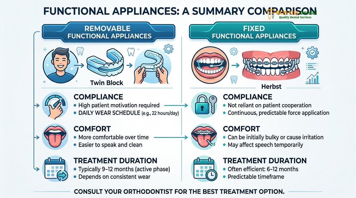 Visual illustration of functional brace teeth