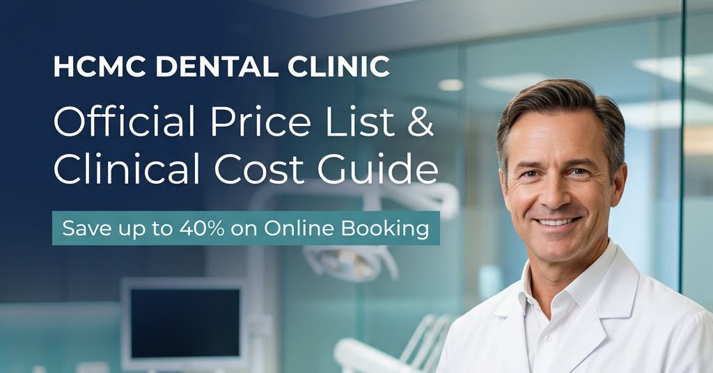 Dr. Nguyen Van Cuong DDS reviewing transparent dental treatment prices and clinical cost guide at HCMC Dental Clinic in Ho Chi Minh City