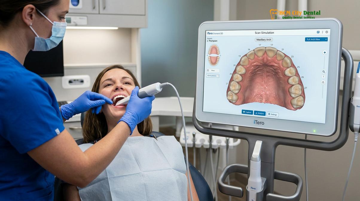iTero Element 5D digital scan simulation for orthodontic planning
