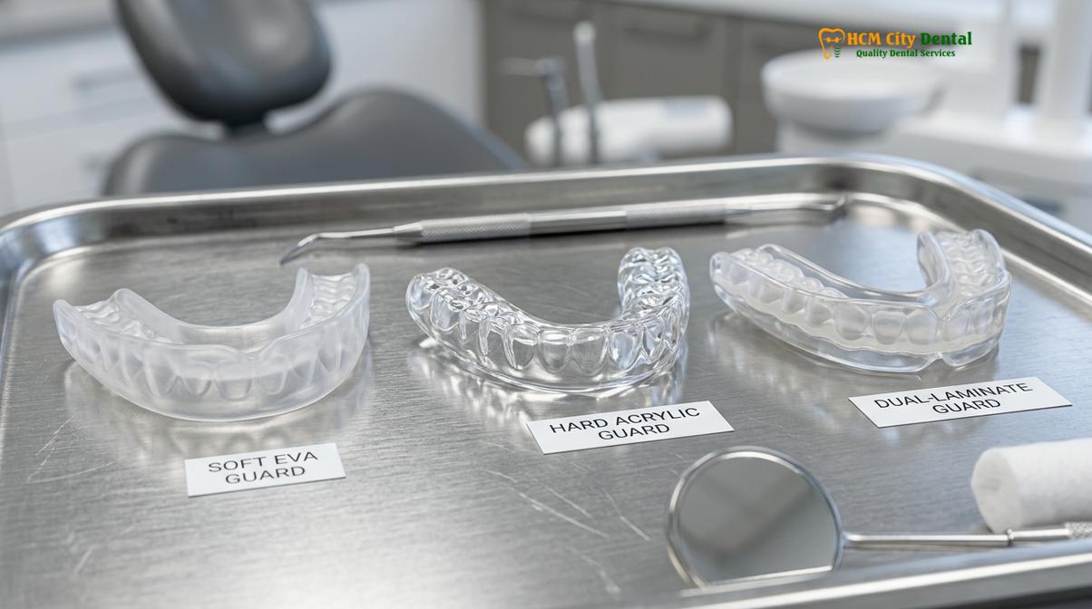 Visual description of mouth guard made by dentist
