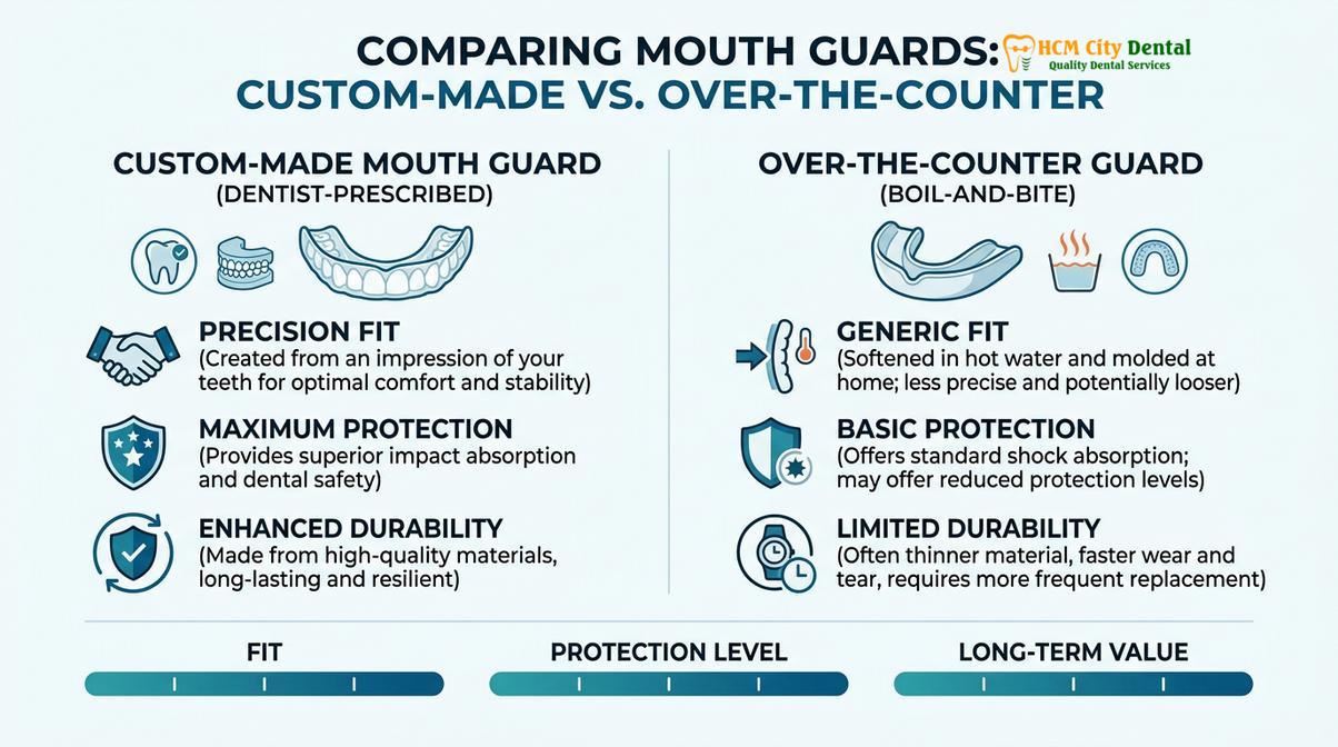 Summary diagram of mouth guard made by dentist