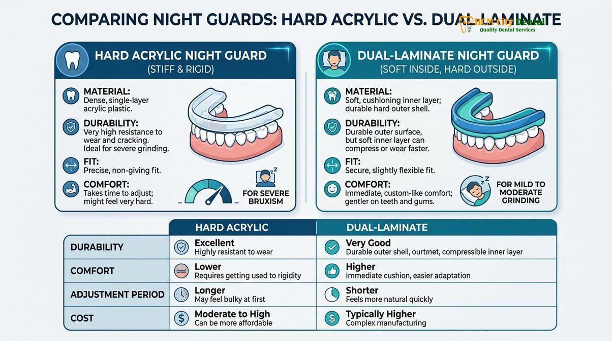 Summary chart of custom night guard vietnam cost