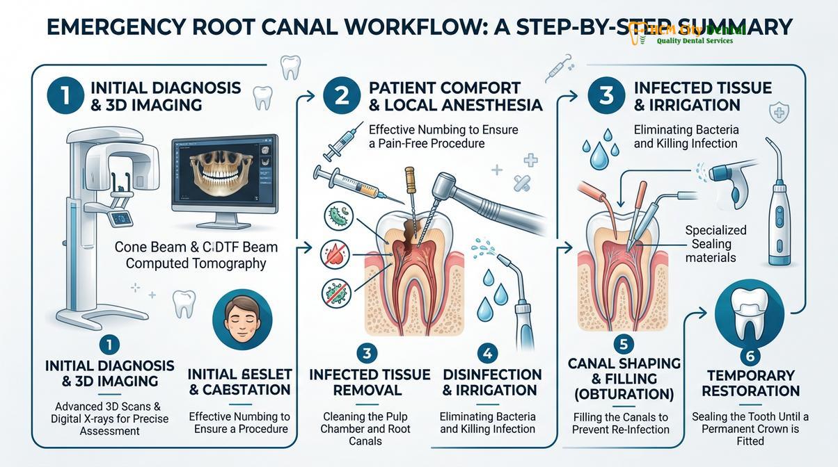 Summary chart of root canal symptoms while traveling