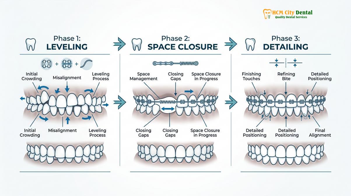 Visual illustration of self ligating ceramic braces