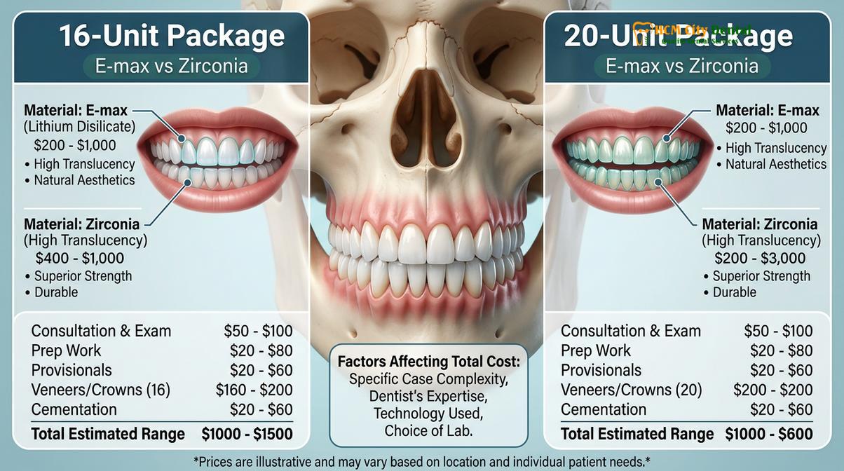 Typical clinical workflow and mechanism of smile makeover package saigon