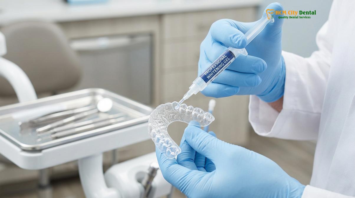 Visual description of white dental beauty teeth whitening