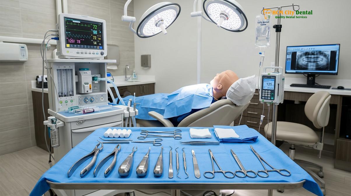 Visual description of wisdom teeth removal hospital or dentist