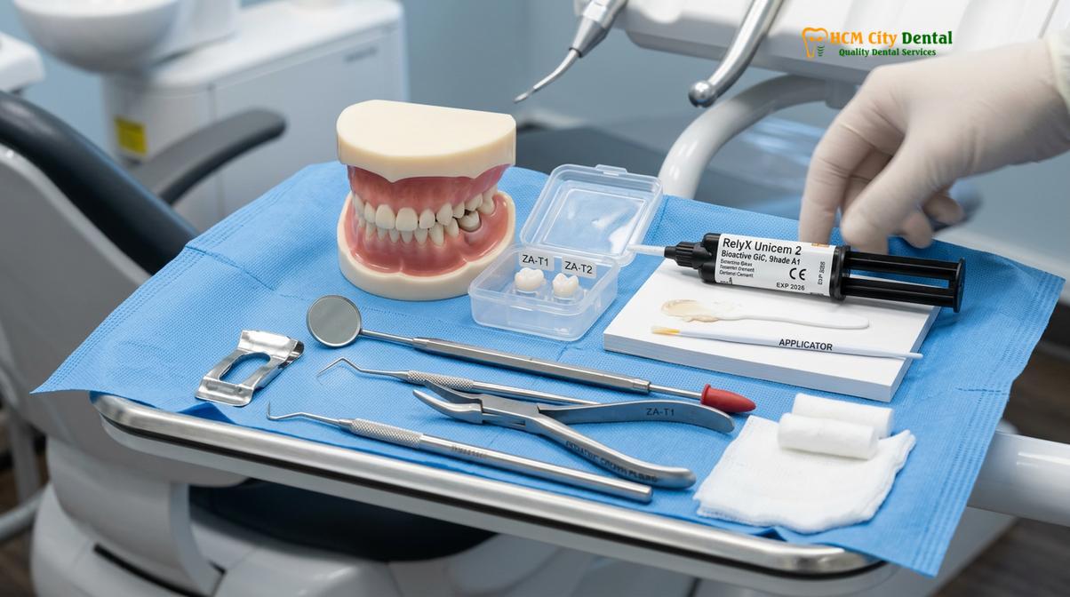 Clinical instruments and materials for pediatric zirconia crown placement