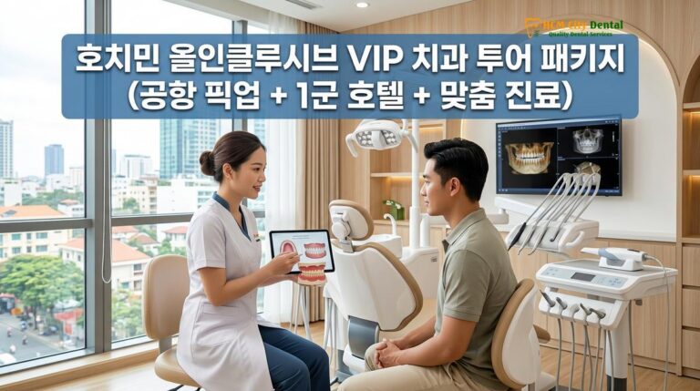 호치민 올인클루시브 VIP 치과 투어 패키지 (공항 픽업 + 1군 호텔 + 맞춤 진료) — 닥터 끄엉 원장 | HCMC Dental