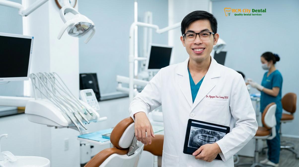 Dr. Nguyen Van Cuong DDS, leading the clinical team with a focus on biocompatible care.