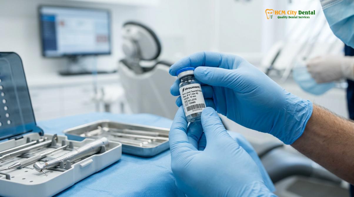 Verification of genuine implant materials using global traceability passports.