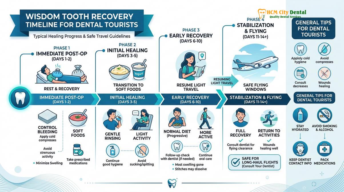 Typical recovery timeline for international patients undergoing oral surgery in Saigon.