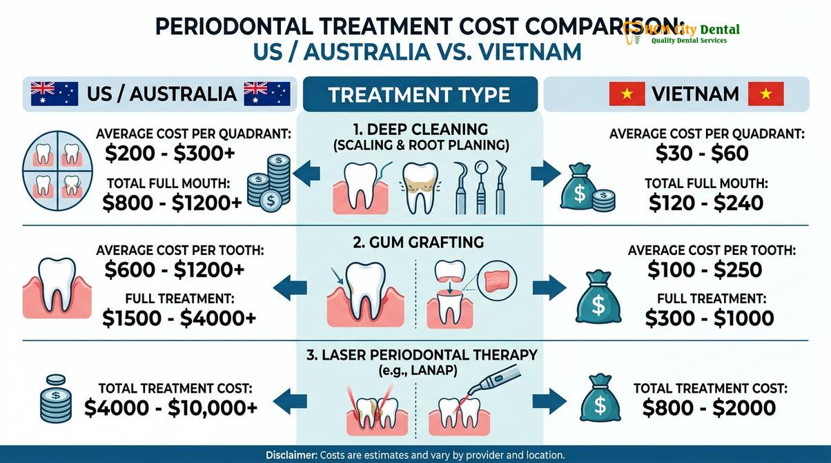 International patients can experience significant savings on advanced periodontal therapies in Vietnam.