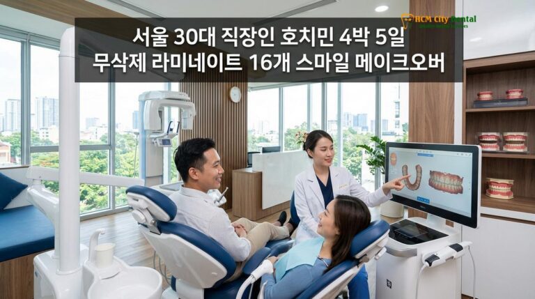 서울 30대 직장인 호치민 4박 5일 무삭제 라미네이트 16개 스마일 메이크오버 — 닥터 끄엉 원장 | HCMC Dental