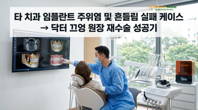 타 치과 임플란트 주위염 및 흔들림 실패 케이스 → 닥터 끄엉 원장 재수술 성공기 — 닥터 끄엉 원장 | HCMC Dental