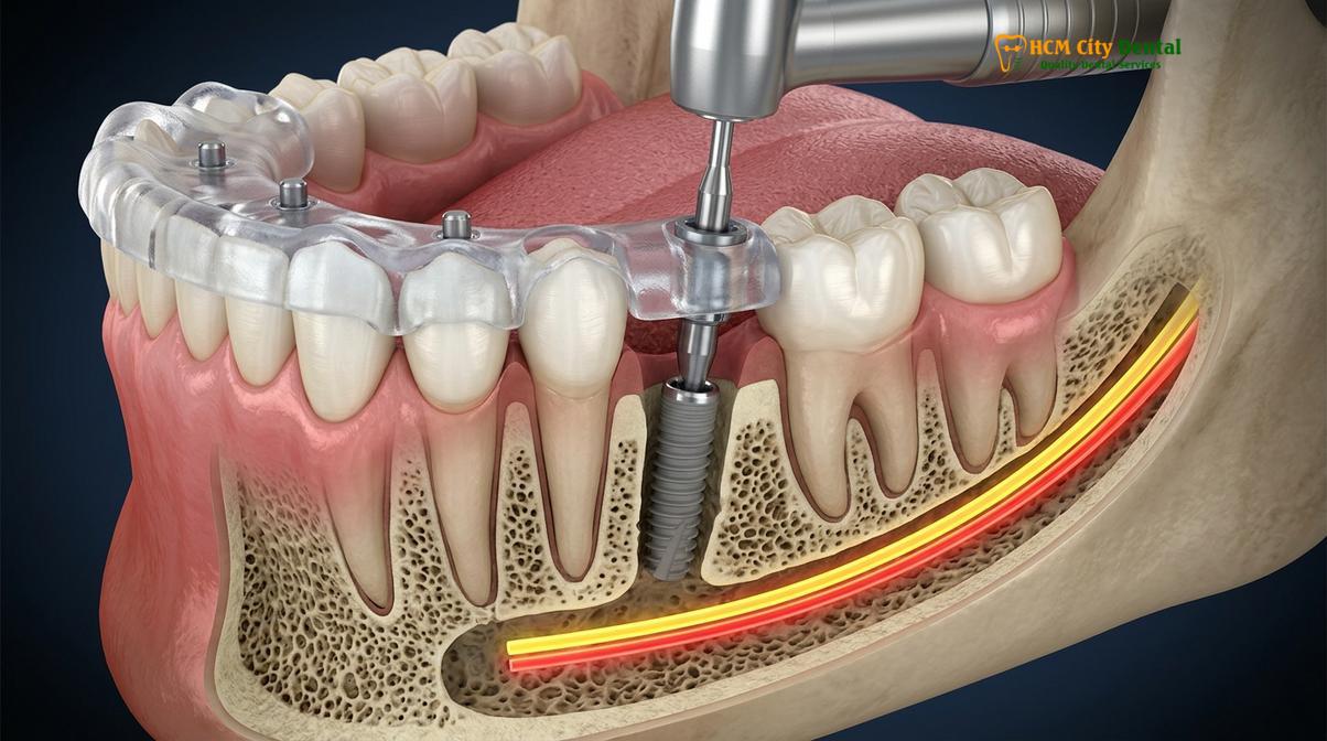 Digital surgical guides are designed to facilitate precise implant placement while protecting vital anatomical structures.