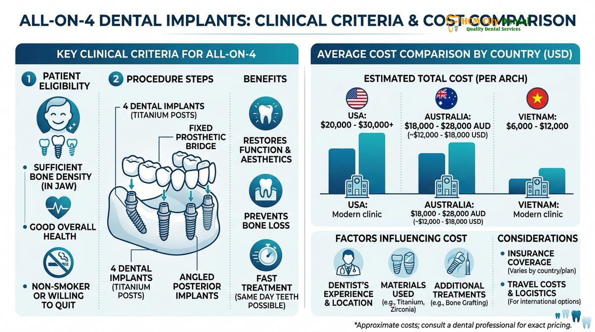 Comparison chart summarizing treatment timelines, material quality, and global pricing.