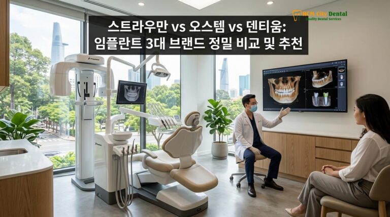 스트라우만 vs 오스템 vs 덴티움: 임플란트 3대 브랜드 정밀 비교 및 추천 — 닥터 끄엉 원장 | HCMC Dental